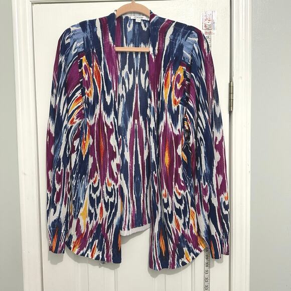 Chicos Summer Romance Ikat Ottoman Cardigan size 3 XL - Picture 1 of 10